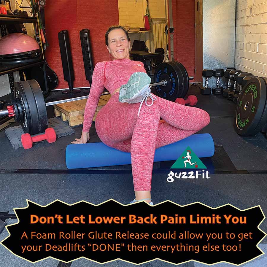 foam-roller-glute-release-alleviates-lower-back-pain-guzzfit