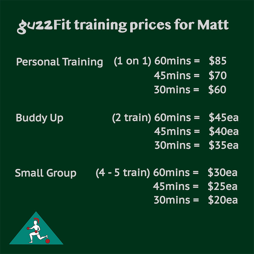 guzzFIT personal training and group fitness prices Matt