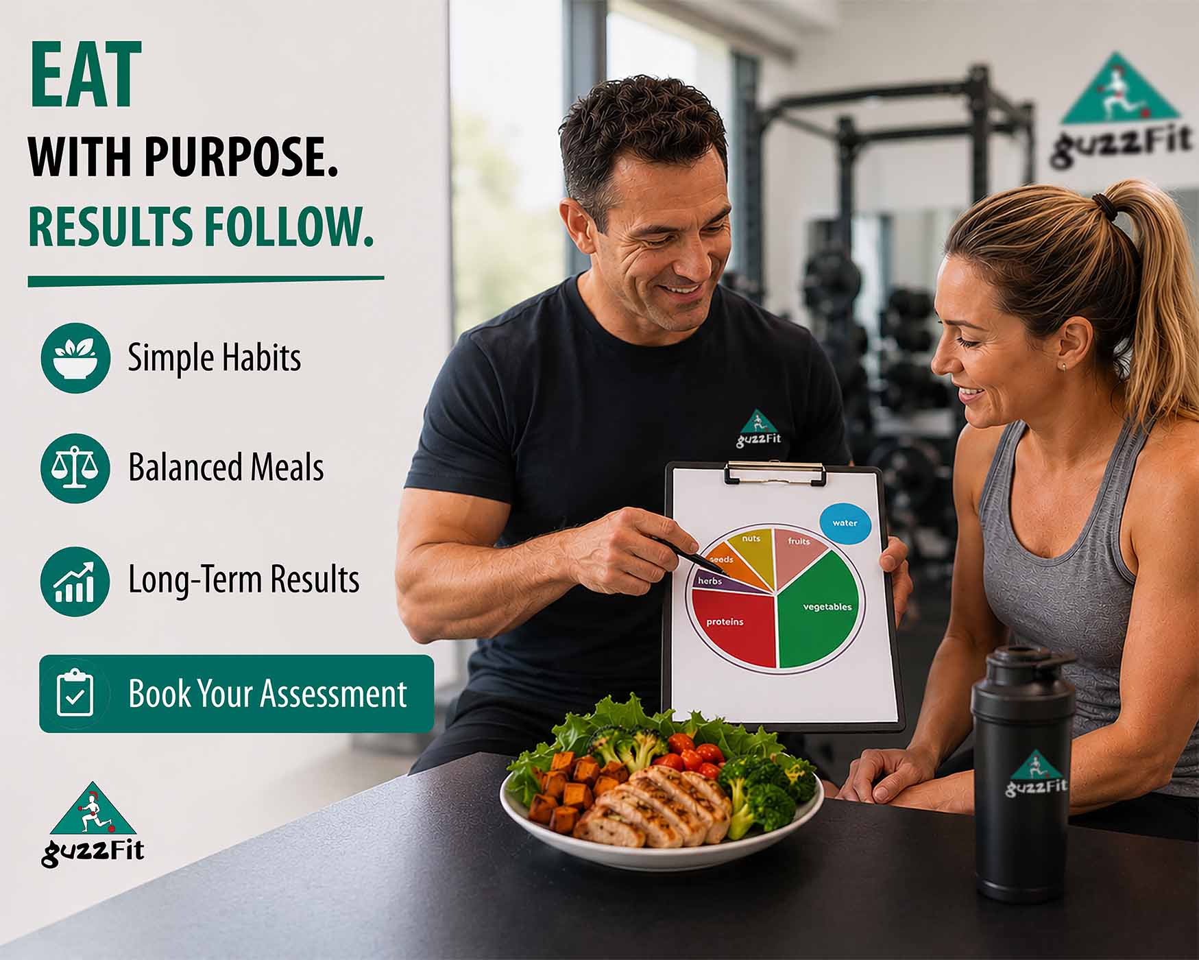 Nutrition coaching consultation in Traralgon showing a personalised Eat With Purpose assessment