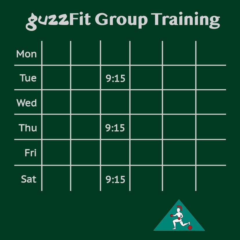 guzzFIT group fitness timetable in Traralgon: Tuesday, Thursday and Saturday at 9:15.