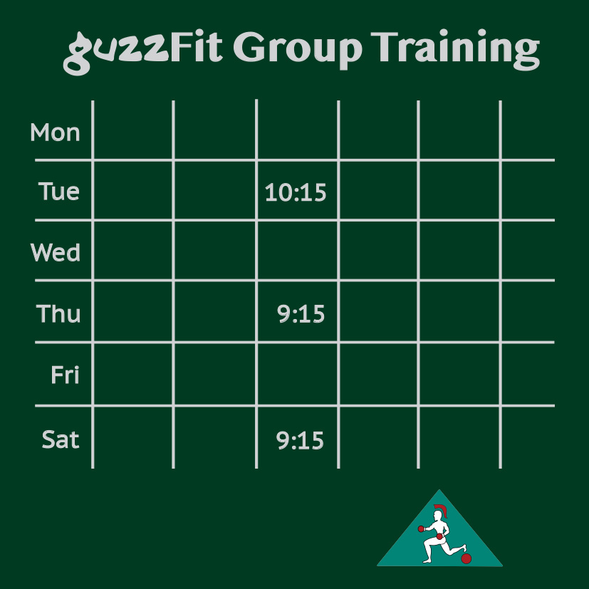 guzzFIT group fitness timetable in Traralgon: Tuesday, Thursday and Saturday at 9:15.